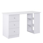 Bureau informatique - homcom - multim�dia multi - rangements 3 tiroirs 2 �tag�res mobilier - bois - 120x49x72c ...