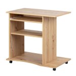 Bureau informatique à roulettes tao 80cm beige - paris prix Bureau informatique à roulettes tao 80cm beige - paris prix
