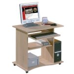 Bureau informatique  roulettes - paris prix - tao - contemporain - design - bois - marron