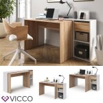 Bureau informatique vicco ben - extensible - table de travail - blanc / sonoma Bureau informatique vicco ben - extensible - table de travail - blanc / sonoma