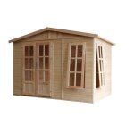 Bureau de jardin en bois 6 m2 - timbela m334fb - l332xp222xh232cm