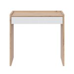 Bureau en mlamin coloris blanc artik et chne - hauteur 81 x longueur 77 cm x profondeur 40 cm