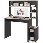 Bureau homcom multi - rangements avec �tag�res support pour unit� centrale grand bureau 114l x 45l x ...