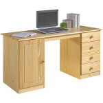 Bureau multi rangements pin massif vernis naturel