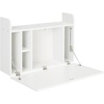 Homcom - bureau mural - panneaux de particules - 77x20x51cm - blanc