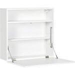 Homcom - bureau mural - panneaux de particules - 64x20x60cm - blanc