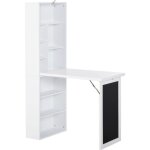 Bureau avec rangement homcom pliable murale rabattable avec avec biblioth�que poste de travail tableau ...