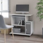 Bureau dordinateur - vidaxl - blanc - 80x50x75 cm - bois - panneaux de particules