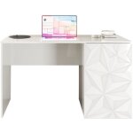 Bureau - parigi - blanc laqu brillant avec srigraphie - 120 x 60 x 75 cm