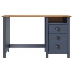 Bureau - salalis - hill - 3 tiroirs - bois de pin massif - gris et marron miel - 120x50x74 cm Bureau - salalis - hill - 3 tiroirs - bois de pin massif - gris et marron miel - 120x50x74 cm