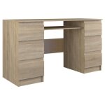 Bureau - vivaldi - steve - 130 cm - chne sonoma - design contemporain - montage facile