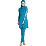 Burkini islamique - maillot de bain à couverture complète à manches longues - femme - bleu Burkini islamique - maillot de bain à couverture complète à manches longues - femme - bleu