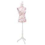 Buste de couture de femme en coton blanc motifs  rosiers