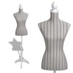 Buste de couture de femme en lin  rayures rglable hauteur 133 - 168 cm pour vitrine tailleur designers ...