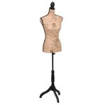 Buste de couture mannequin de femme marron et noir jute