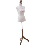 Buste de couture mannequin de présentation grand modèle en tissu - bois blanc - longueur 38 x profondeur ... Buste de couture mannequin de présentation grand modèle en tissu - bois blanc - longueur 38 x profondeur ...