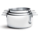 De buyer - 3491. 03 - lot 3 casseroles - faitouts twisty -  16cm + 18cm + 20cm - acier inox