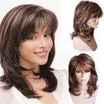 Ca7 perruques femmes de beaut forte perruque brune synthtique synthtique naturelle de vague de corps ...