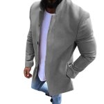 Caban dhiver pour homme - funmoon - gris - trench coat casual outwear Caban dhiver pour homme - funmoon - gris - trench coat casual outwear