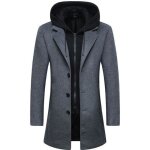 Caban homme - marque - mod�le - capuche amovible - fermeture �clair et boutons - laine + polyester