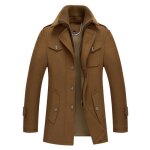 Caban homme col rabattu multi - poches mi - longue cafe - marron - adulte - homme