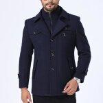 Caban homme paisse chaude business casual regular fit confort - bleu marine
