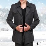 Caban homme paisse chaude business regular fit confort pour automne hiver - gris