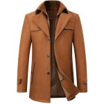 Caban homme mi - longue paisse chaude business regular fit lgant trench - coat - camel - marron - ...