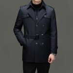 Caban homme - noir bleu marine - doublure amovible - ceinture business mi - longues