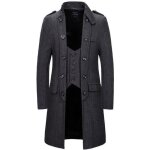 Caban homme printemps automne manteau long style trench - coat chaud veste slim fit casual veste mode ...