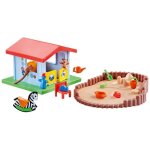 Cabane de jeu et bac � sable - playmobil - 9814 - rouge - � partir de 3 ans - mixte