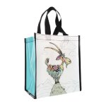 Cabas de courses en matire recycle - motif bouquetin au sommet de sa montagne - format 30 * 26 cm avec ...