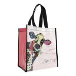 Cabas de courses en matire recycle - motif vache mangeant tranquillement de lherbe fraiche - format ...