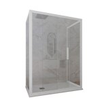Cabine de douche 3 c�t�s coulissantes 80x110x80 cm en pvc blanc verre transparent forte glax 3 lati