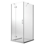 Cabine de douche 80x70 cm h190 transparent avec easyclean mod. flip porte + fixe