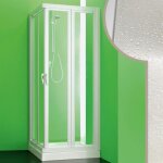 Cabine douche carr�e 75x75 cm en acrylique forte giove avec ouverture pliante