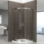 Tiby cabine de douche coulissante h 190 cm 1 / 4 de cercle dimensions - 100 x 100 cm verre - transparent ...