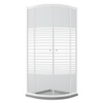 Cabine de douche demi - circulaire 80x80 cm h185 verre s�rigraphi� mod. blanc