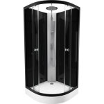 Cabine de douche graphite - aurlane - 85 x 85 x 230 cm - verre - noir graphite - gris - 5 mm