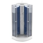 Cabine de douche hydromassante aurlane night blue 2 - structure en aluminium - 85 x 85 x 225 cm - bleu ...