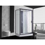 Cabine de douche hydromassante - 2 zones de jets de massage - l120 x p80 x h215 cm - pluie tropicale ...