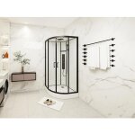 Cabine de douche hydromassante en quart de cercle - l90 x l90 x h215 cm - solena
