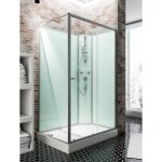 Cabine de douche intgrale 120x80 cm cabine de douche complte rectangulaire porte coulissante ouverture ...