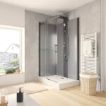 Schulte cabine de douche intgrale 120x80x220cm rversible 6mm cabine complte hydromassante porte coulissante ...