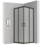 Lanablack cabine douche h 180 cm porte coulissante dimensions - 70 x 70 cm verre - opaque