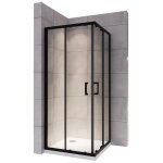 Lanablack cabine douche h 185 cm porte coulissante dimensions - 80 x 80 cm verre - transparent Lanablack cabine douche h 185 cm porte coulissante dimensions - 80 x 80 cm verre - transparent