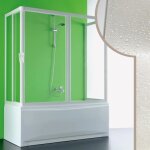 Cabine douche pare - baignoire 90x180x90 cm en acrylique mod. nettuno - forte - angle - blanc