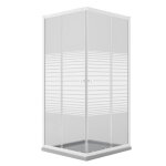 Cabine de douche rectangulaire 70x90 cm h185 verre s�rigraphi� mod. blanc