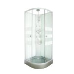 Ondee zen cabine de douche hydromassante amelia - porte coulissante - gris - 1 / 4 c - 80cm