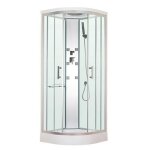 Ondee zen cabine de douche hydromassante merida - porte coulissante - quart de cercle 80cm